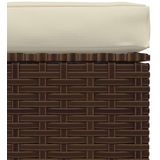 Gartenhocker mit Kissen Braun 70x70x30 cm Poly Rattan Vidaxl