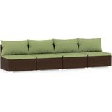 vidaXL-Bank-4-zits-met-kussens-poly-rattan-bruin