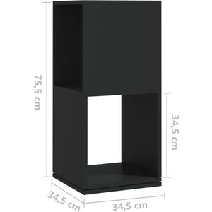 vidaXL-Draaikast-34,5x34,5x75,5-cm-spaanplaat-zwart