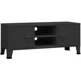 vidaXL-Tv-meubel-industrieel-105x35x42-cm-metaal-zwart