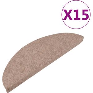 vidaXL Trapmatten zelfklevend 15 st 56x17x3 beige