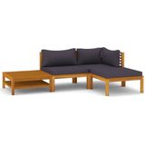 4-tlg. Garten-Lounge-Set mit Auflage Massivholz Akazie Vidaxl