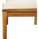Vidaxl - 11-tlg. Garten-Lounge-Set mit Creme Kissen Massivholz Akazie