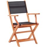 vidaXL Tuinstoelen 6 st inklapbaar eucalyptushout en textileen zwart