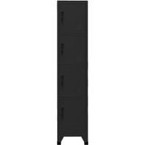 vidaXL Schließfachschrank Schwarz 38x45x180 cm Stahl