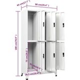 VidaXL Lockerkast 90x45x180 cm Staal Wit