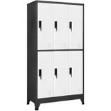 VidaXL Lockerkast 90x45x180 cm - Staal Antracietkleurig en Wit