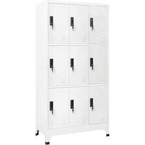 VidaXL Lockerkast 90x45x180 cm Staal Wit