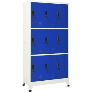 Schließfachschrank Grau und Blau 90x45x180 cm Stahl Vidaxl
