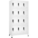 VidaXL Lockerkast 90x45x180 cm Staal Wit