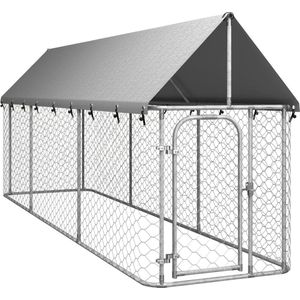 vidaXL-Hondenkennel-voor-buiten-met-dak-400x100x150-cm