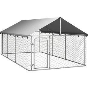 vidaXL-Hondenkennel-voor-buiten-met-dak-400x200x150-cm