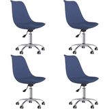 VidaXL Draaibare Eetkamerstoelen 4 st. Stof Blauw