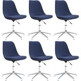 VidaXL Draaibare Eetkamerstoelen 6 st. Stof Blauw