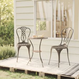 3-tlg. Bistro-Set Aluminiumguss Bronzen Vidaxl