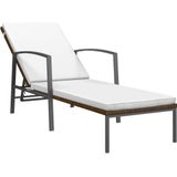 Sonnenliegen 2 Stk. mit Tisch Poly Rattan Braun Vidaxl