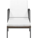 Sonnenliegen 2 Stk. mit Tisch Poly Rattan Braun Vidaxl
