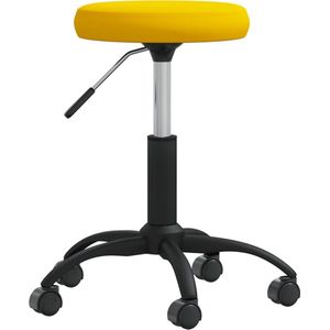 vidaXL Massagekruk - Fluweel - Mosterdgeel - Gasveermechanisme - 360 Graden Draaibaar