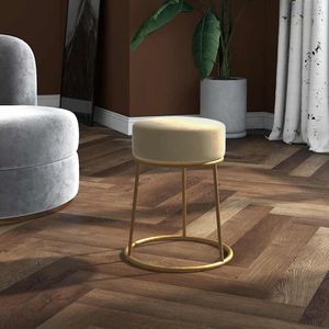 VidaXL Hocker Rond Fluweel Donkergrijs