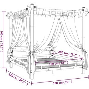vidaXL Himmelbett 160x200 cm Bambus