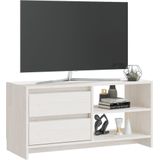 VidaXL TV-meubel 80x31x39 cm Massief Grenenhout Wit