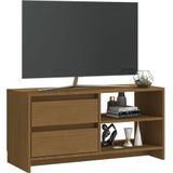 VidaXL Tv-meubel 80x31x39 cm Massief Grenenhout Honingbruin