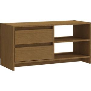 VidaXL Tv-meubel 80x31x39 cm Massief Grenenhout Honingbruin