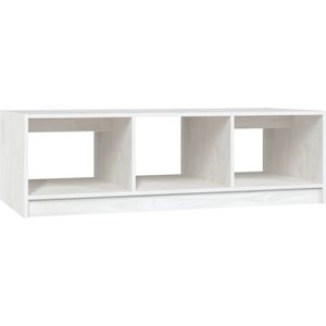 VidaXL Salontafel 110x50x34 cm Massief Grenenhout Wit