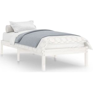 VidaXL Bedframe Massief Grenenhout Wit 100x200 cm