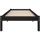 vidaXL Massivholzbett Schwarz Kiefer 100x200 cm