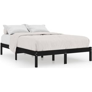 vidaXL-Bedframe-massief-grenenhout-zwart-200x200-cm