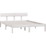 VidaXL Bedframe Massief Grenenhout Wit 120x190 cm - UK Small Double