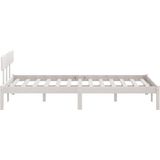 VidaXL Bedframe Massief Grenenhout Wit 120x190 cm - UK Small Double