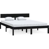 Massivholzbett Schwarz 120x190 cm Vidaxl
