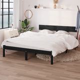 Massivholzbett Schwarz 120x190 cm Vidaxl
