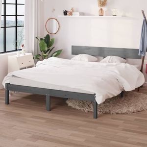 vidaXL-Bedframe-massief-grenenhout-grijs-120x200-cm