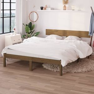 vidaXL Massivholzbett Honigbraun Kiefer 120x200 cm