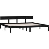 vidaXL Bedframe massief grenenhout zwart 180x200 cm UK Super King