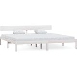 vidaXL-Bedframe-massief-grenenhout-wit-200x200-cm