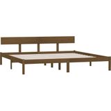 VidaXL Bedframe Massief Grenenhout Honingbruin 200x200 cm