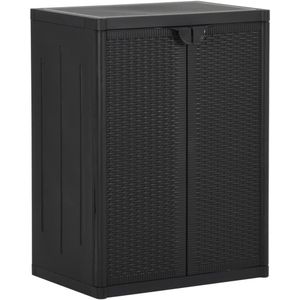 vidaXL Tuinkast 65x45x88 cm polypropyleen rattan zwart