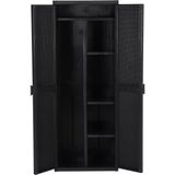 Vidaxl - Gartenschrank Schwarz 65x45x172 cm pp Rattan