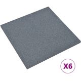 vidaXL - Valtegels - 6 - st - 50x50x3 - cm - rubber - grijs