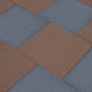 vidaXL - Valtegels - 6 - st - 50x50x3 - cm - rubber - grijs