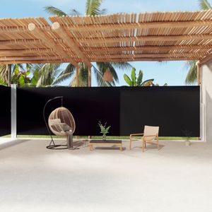 vidaXL - Windscherm - uittrekbaar - 220x1200 - cm - zwart