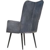 vidaXL Fauteuil Echt Leer Grijs