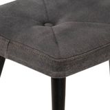 VidaXL Fauteuil met Voetenbank Vintage Stijl Canvas Zwart