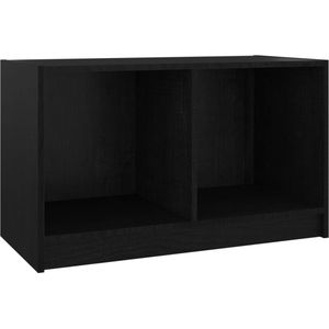 VidaXL TV-meubel 70x33x42 cm Massief Grenenhout Zwart