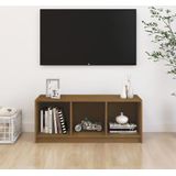 vidaXL Tv-meubel 104x33x41 cm massief grenenhout honingbruin