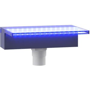 vidaXL - Watervaloverlaat - 30 cm - Acryl - Grijs met RGB LED's